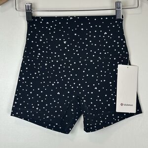 Lululemon Align No Line HR Short 4" Heart Scatter Dot White Black size 6